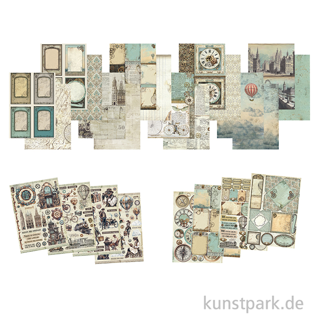 Artikelbild 3 des Artikels “Stamperia Junk Journal Set, 16 Blatt, A4 - Voyages Fantastiques “