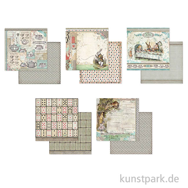 Artikelbild 3 des Artikels “Stamperia Scrapbooking Pad - Alice, 30,5 x 30,5 cm, 10 Blätter “