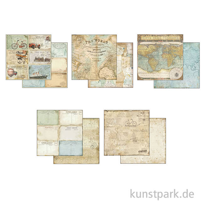 Artikelbild 3 des Artikels “Stamperia Scrapbooking Pad - Around the World, 30,5 x 30,5 cm, 10 Blatt “