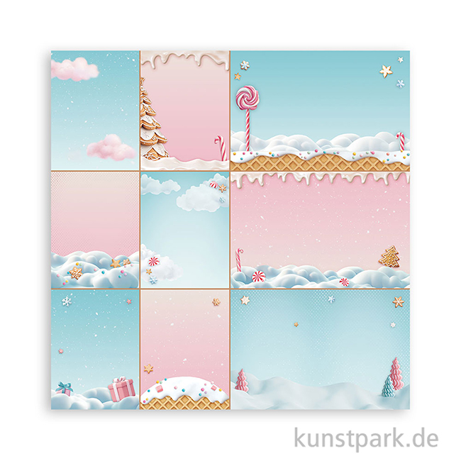 Artikelbild 3 des Artikels “Stamperia Scrappapier - Candy Christmas Cards, 30,5 x 30,5 cm “