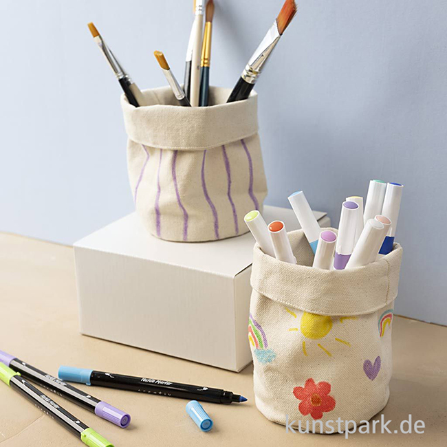 Artikelbild 3 des Artikels “Stoffkörbe, Baumwolle, Natur, Höhe 14,5 cm, Durchmesser 9 cm, 2 Stück “