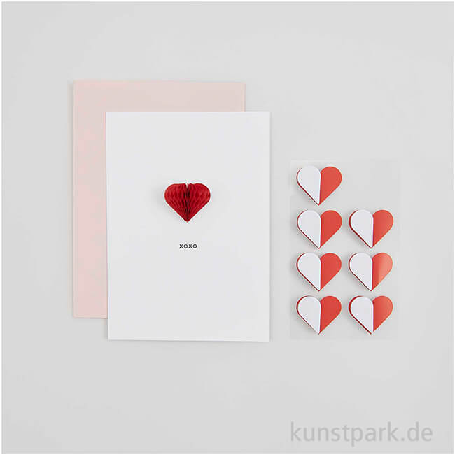 Artikelbild 3 des Artikels “Wabenpapier Sticker - Herzen, Rot “