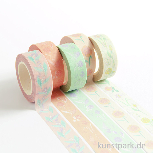 Artikelbild 3 des Artikels “Washi Tape Set - Blumen, Pastell, 5 Stück, je 10 m “