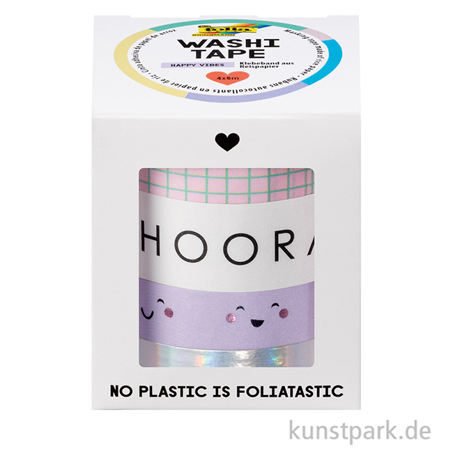Artikelbild 3 des Artikels “Washi-Tape Set - HAPPY VIBES, Hotfoil, 4 Rollen, je 5 m “