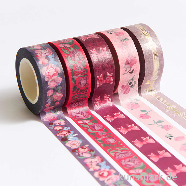 Artikelbild 3 des Artikels “Washi Tape Set - La Vie en Rose, Pink, 5 Stück, je 10 m “