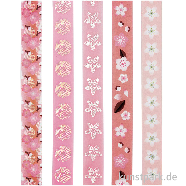 Artikelbild 3 des Artikels “Washi Tape Set - Sakura, Kirschblüten, 5 Stück, je 10m “