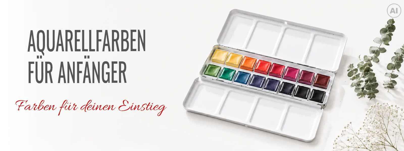 Aquarellkasten für Anfänger mit vielen Farben