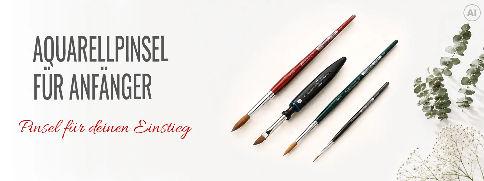 4 Aquarellpinsel für Anfänger