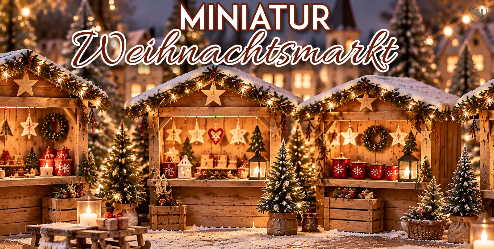 Miniatur Weihnachtsmarkt - Weihnachtsstände und Dekorationen im Mini Format